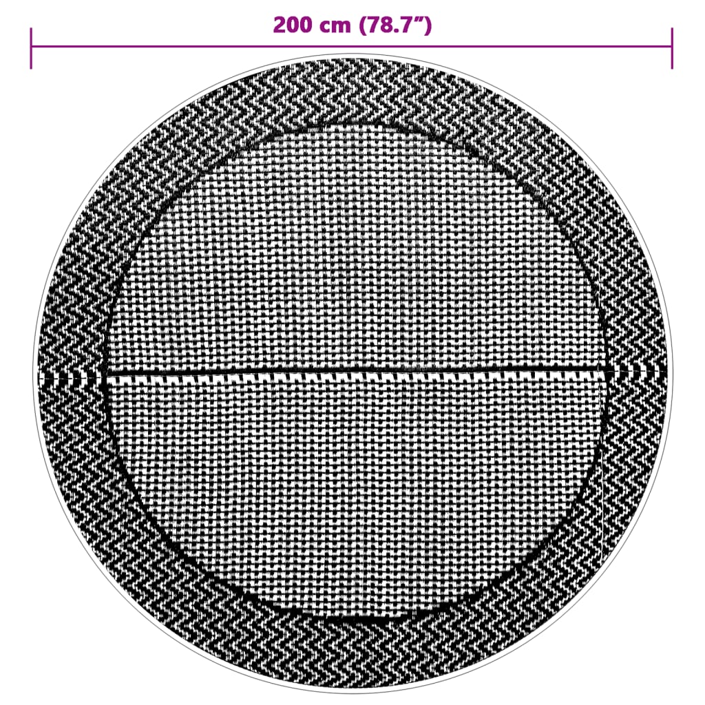 Tappeto da Esterno ARAKIL Grigio Ø200 cm in PP