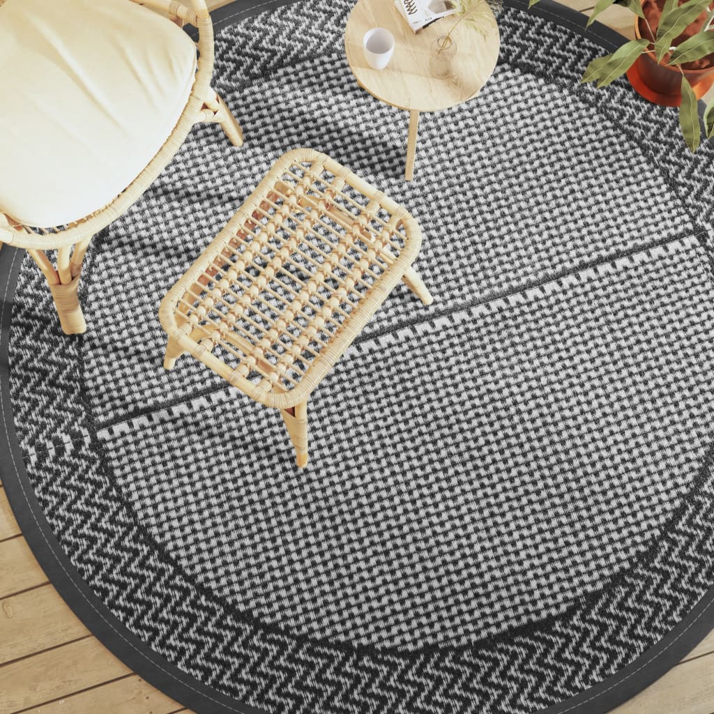 Tappeto da Esterno ARAKIL Grigio Ø200 cm in PP