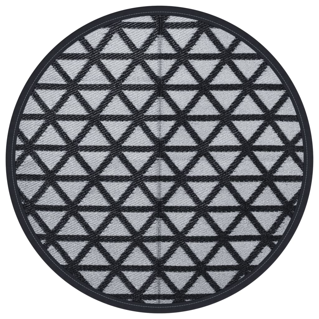 Tappeto da Esterni ARAKIL Nero Ø120 cm in PP
