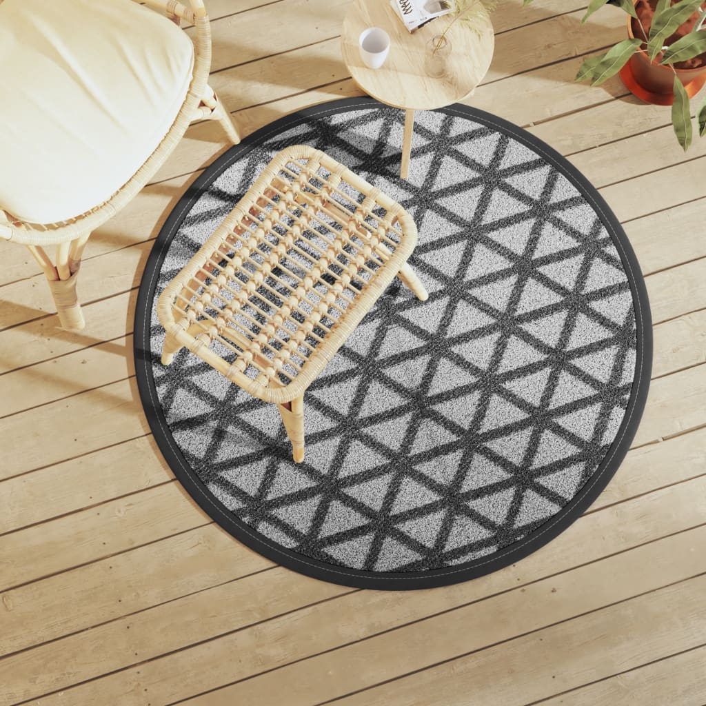 Tappeto da Esterni ARAKIL Nero Ø120 cm in PP