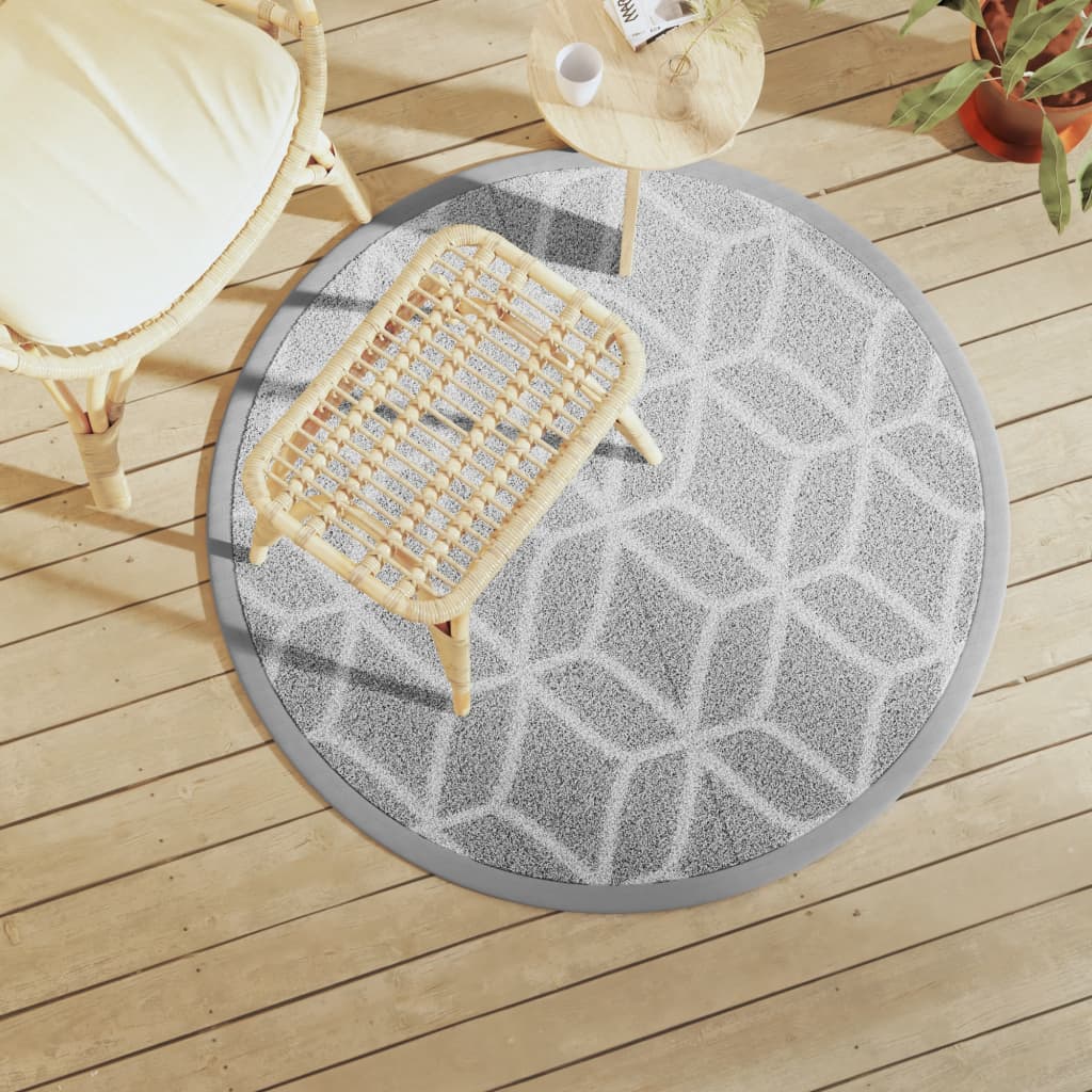 Tappeto da Esterno ARAKIL Grigio Ø120 cm in PP
