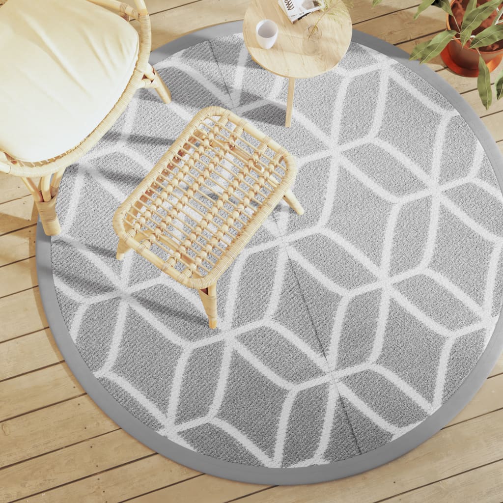 Tappeto da Esterno ARAKIL Grigio Ø160 cm in PP