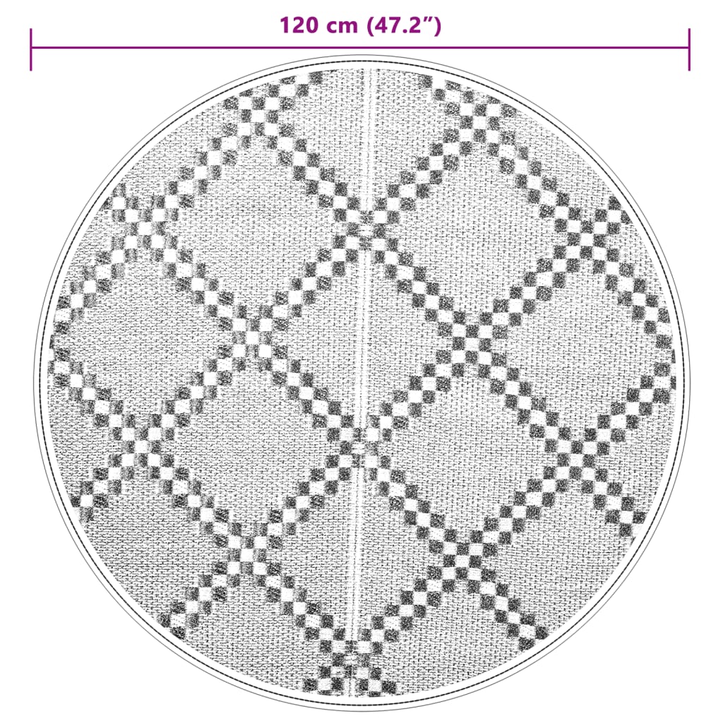 Tappeto da Esterni ARAKIL Marrone Ø120 cm in PP