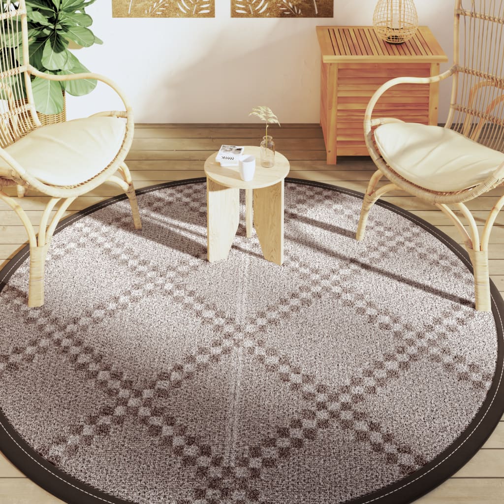 Tappeto da Esterno ARAKIL Marrone Ø200 cm PP