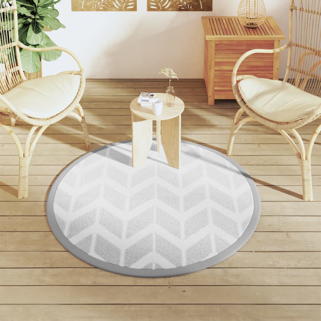 Tappeto da Esterno ARAKIL Grigio Ø120 cm in PP