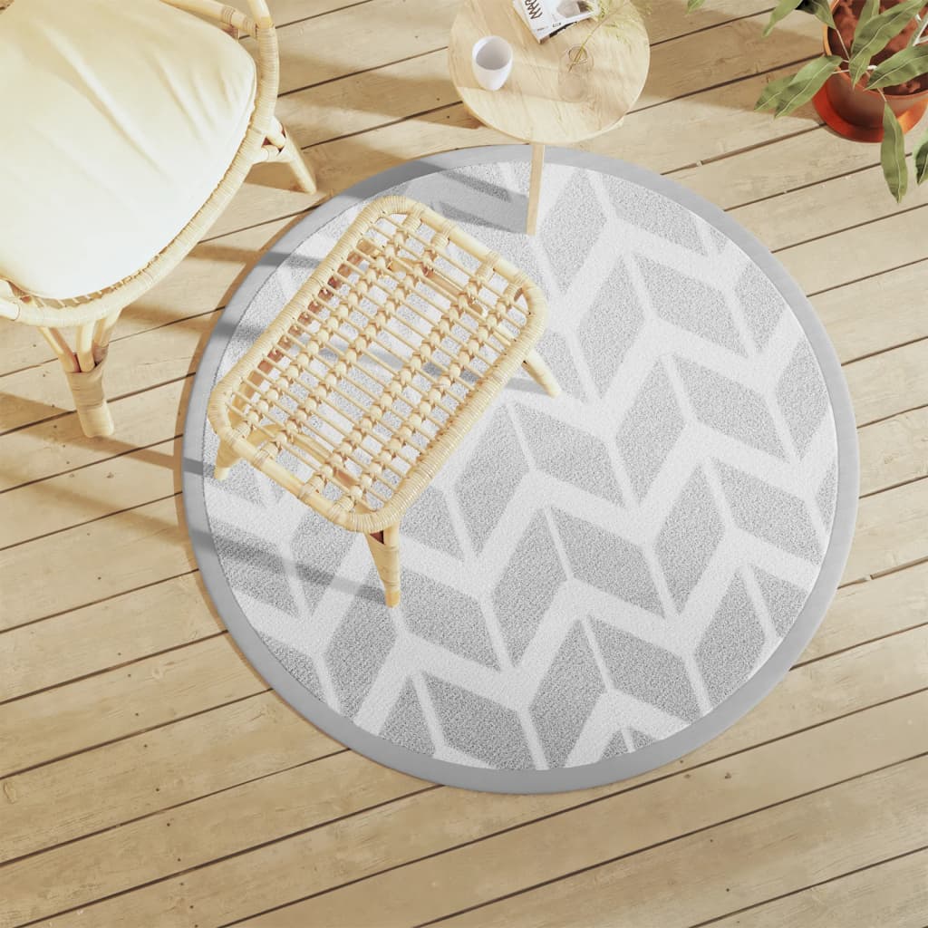 Tappeto da Esterno ARAKIL Grigio Ø120 cm in PP