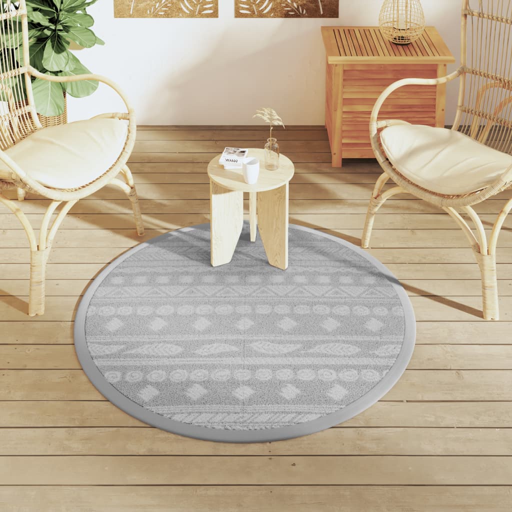 Tappeto da Esterno ARAKIL Grigio Ø120 cm in PP