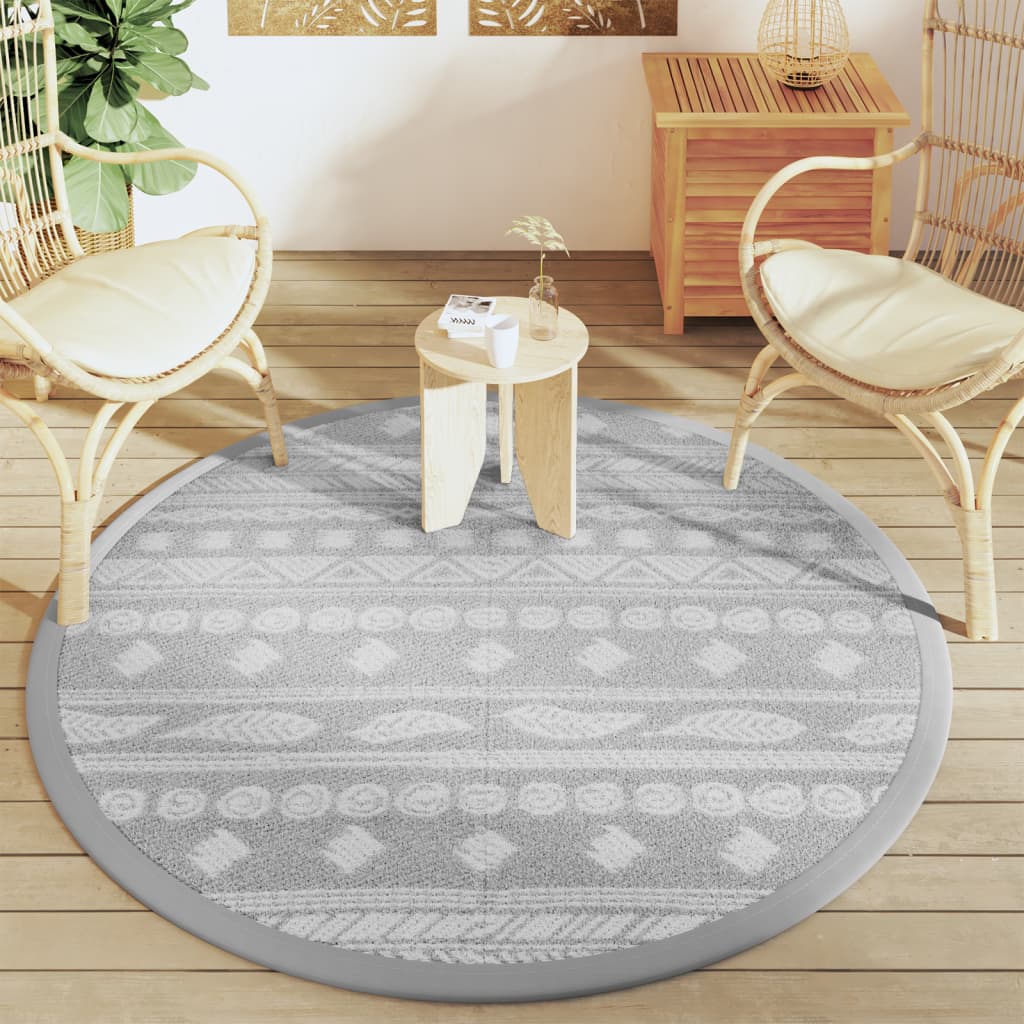 Tappeto da Esterno ARAKIL Grigio Ø160 cm in PP
