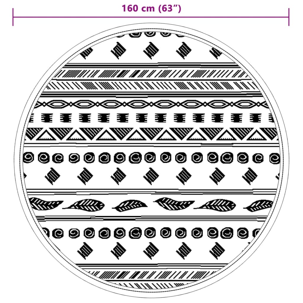 Tappeto da Esterno ARAKIL Grigio Ø160 cm in PP