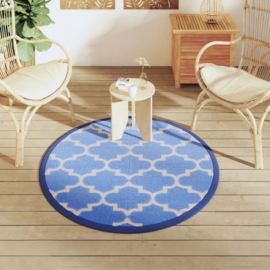 Tappeto da Esterni ARAKIL Blu Ø120 cm in PP