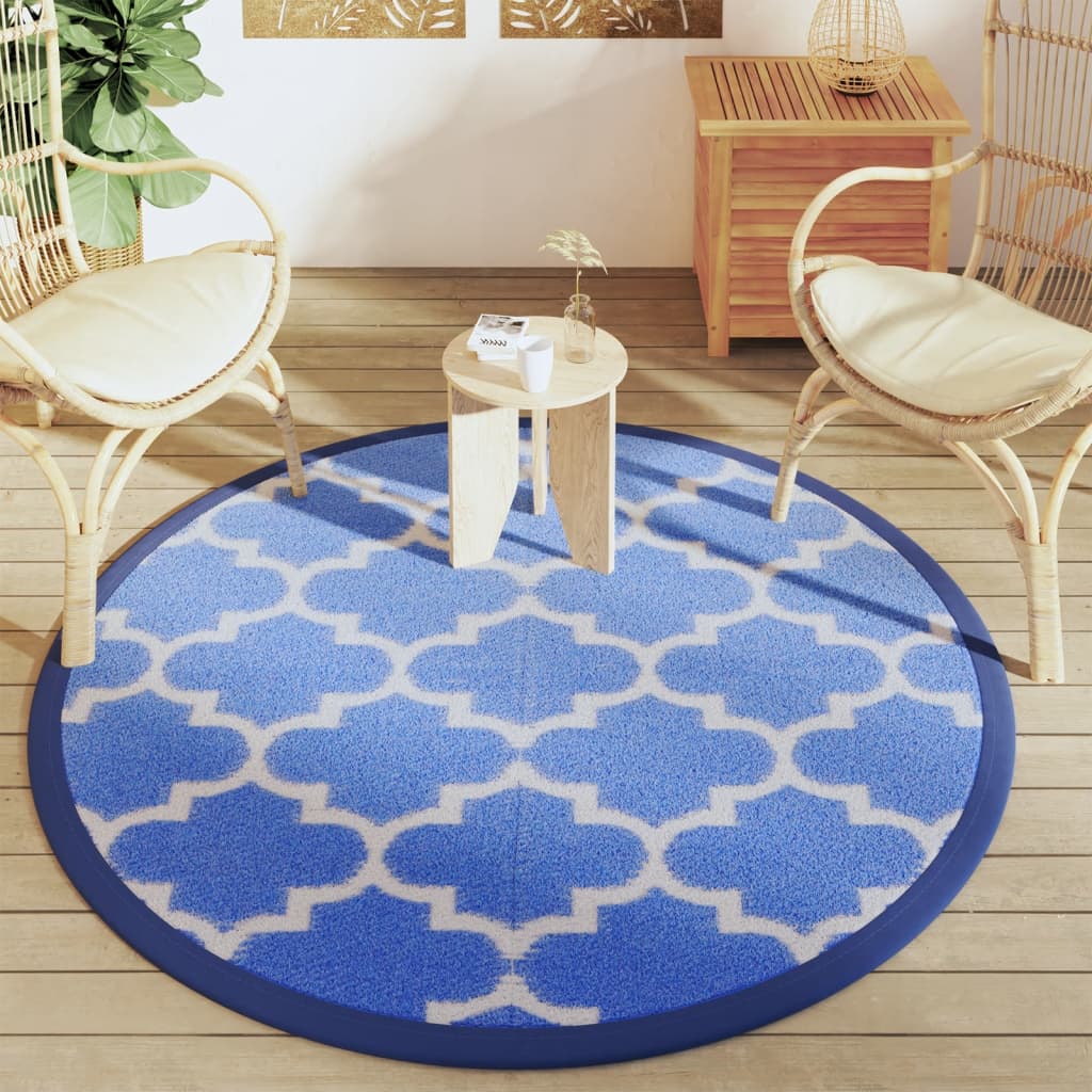 Tappeto da Esterni ARAKIL Blu Ø160 cm in PP