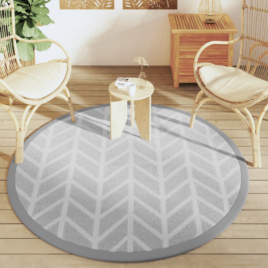 Tappeto da Esterno ARAKIL Grigio Ø160 cm in PP