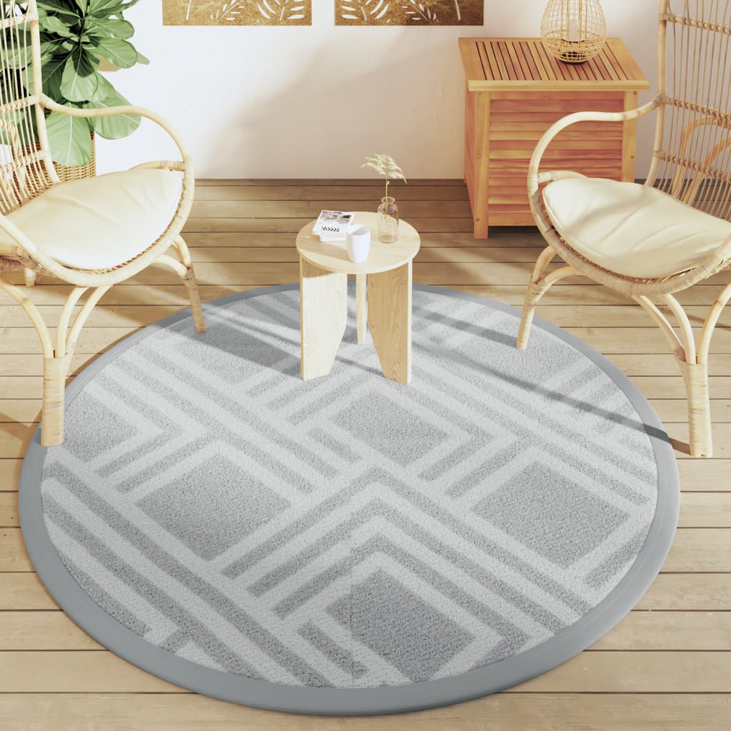 Tappeto da Esterno ARAKIL Grigio Ø160 cm in PP