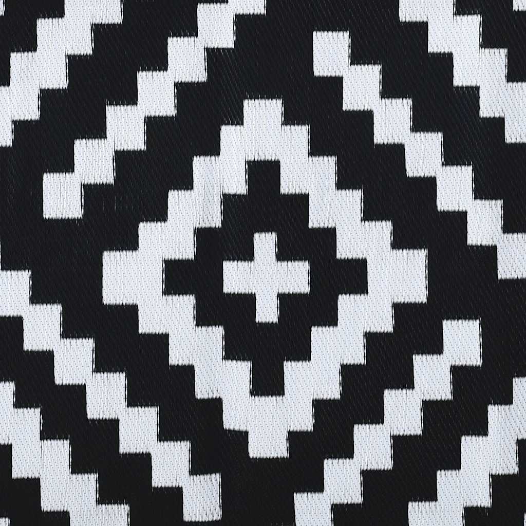 Tappeto da Esterni ARAKIL Bianco e Nero 160x230 cm in PP