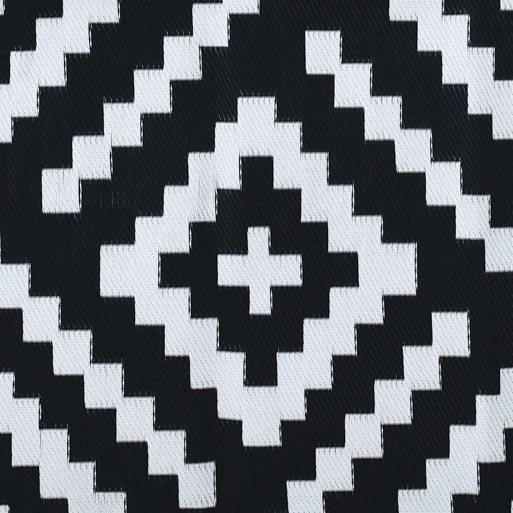 Tappeto da Esterni ARAKIL Bianco e Nero 190x290 cm in PP