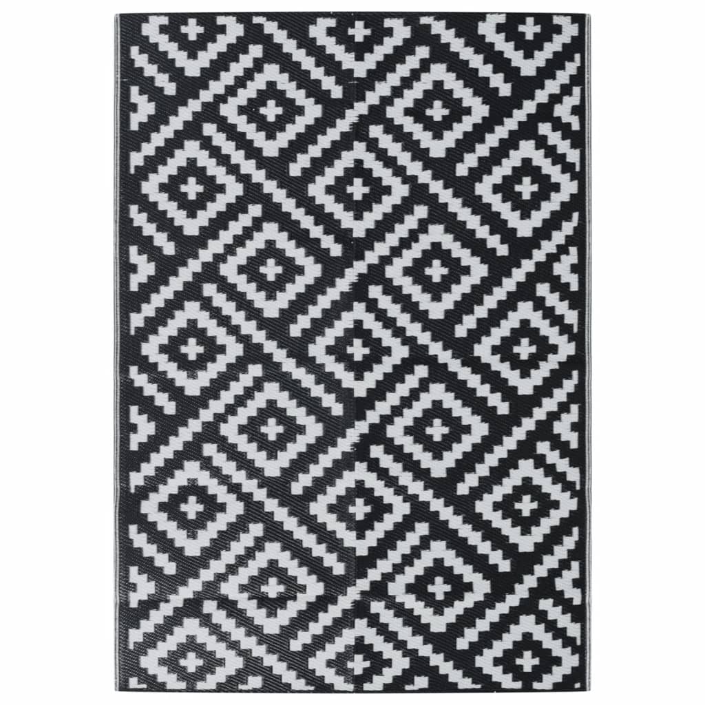 Tappeto da Esterno ARAKIL Bianco e Nero 140x200 cm PP