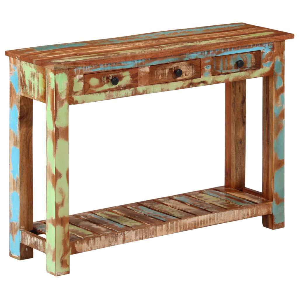 Tavolo Consolle 110x30x76 cm in Legno Massello Riciclato
