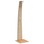 Doccia da Esterno Beige 55x60x224 cm Polyrattan e Legno Acacia