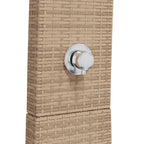 Doccia da Esterno Beige 55x60x224 cm Polyrattan e Legno Acacia