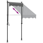 Tenda da Sole Retrattile Antracite 100x150 cm Tessuto e Acciaio