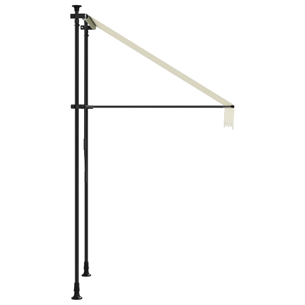 Tenda da Sole Retrattile Crema 100x150 cm in Tessuto e Acciaio