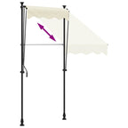 Tenda da Sole Retrattile Crema 100x150 cm in Tessuto e Acciaio