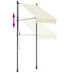 Tenda da Sole Retrattile Crema 100x150 cm in Tessuto e Acciaio