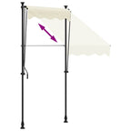 Tenda da Sole Retrattile Crema 150x150 cm in Tessuto e Acciaio