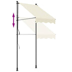 Tenda da Sole Retrattile Crema 150x150 cm in Tessuto e Acciaio
