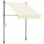 Tenda da Sole Retrattile Crema 200x115 cm in Tessuto e Acciaio