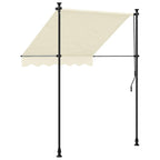 Tenda da Sole Retrattile Crema 200x115 cm in Tessuto e Acciaio