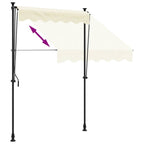 Tenda da Sole Retrattile Crema 200x115 cm in Tessuto e Acciaio