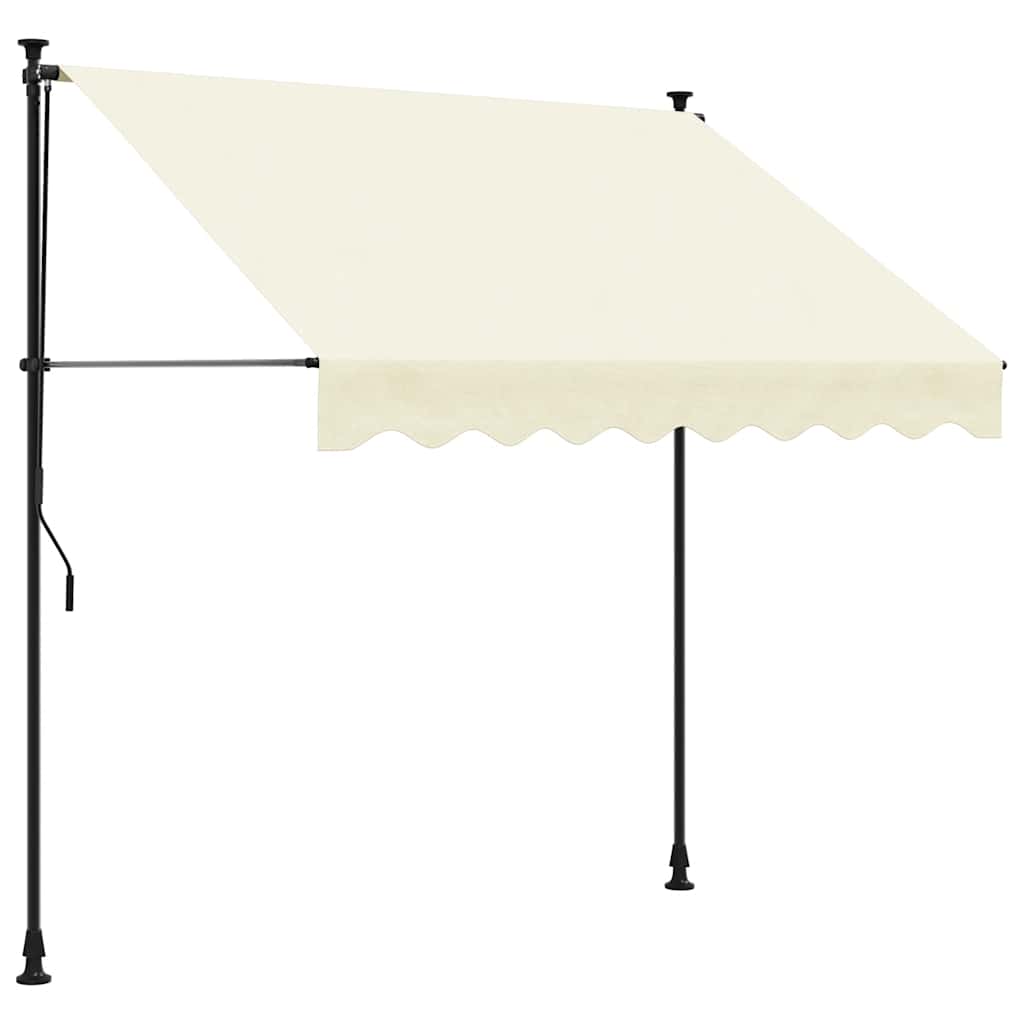Tenda da Sole Retrattile Crema 250x150 cm in Tessuto e Acciaio