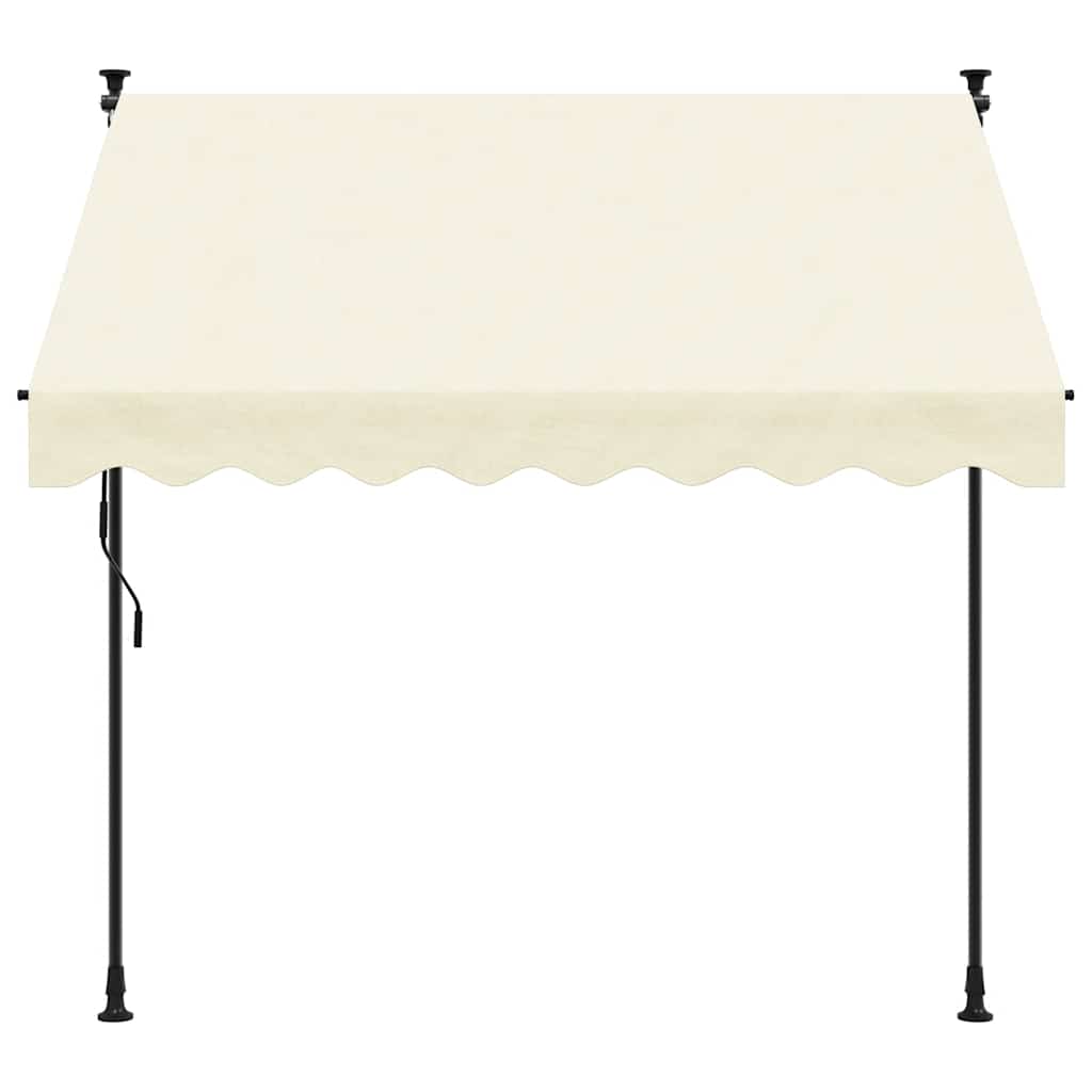 Tenda da Sole Retrattile Crema 250x150 cm in Tessuto e Acciaio