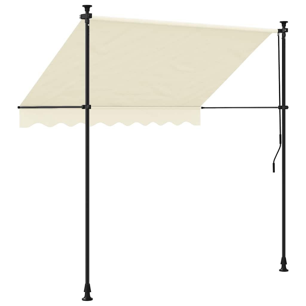 Tenda da Sole Retrattile Crema 250x150 cm in Tessuto e Acciaio