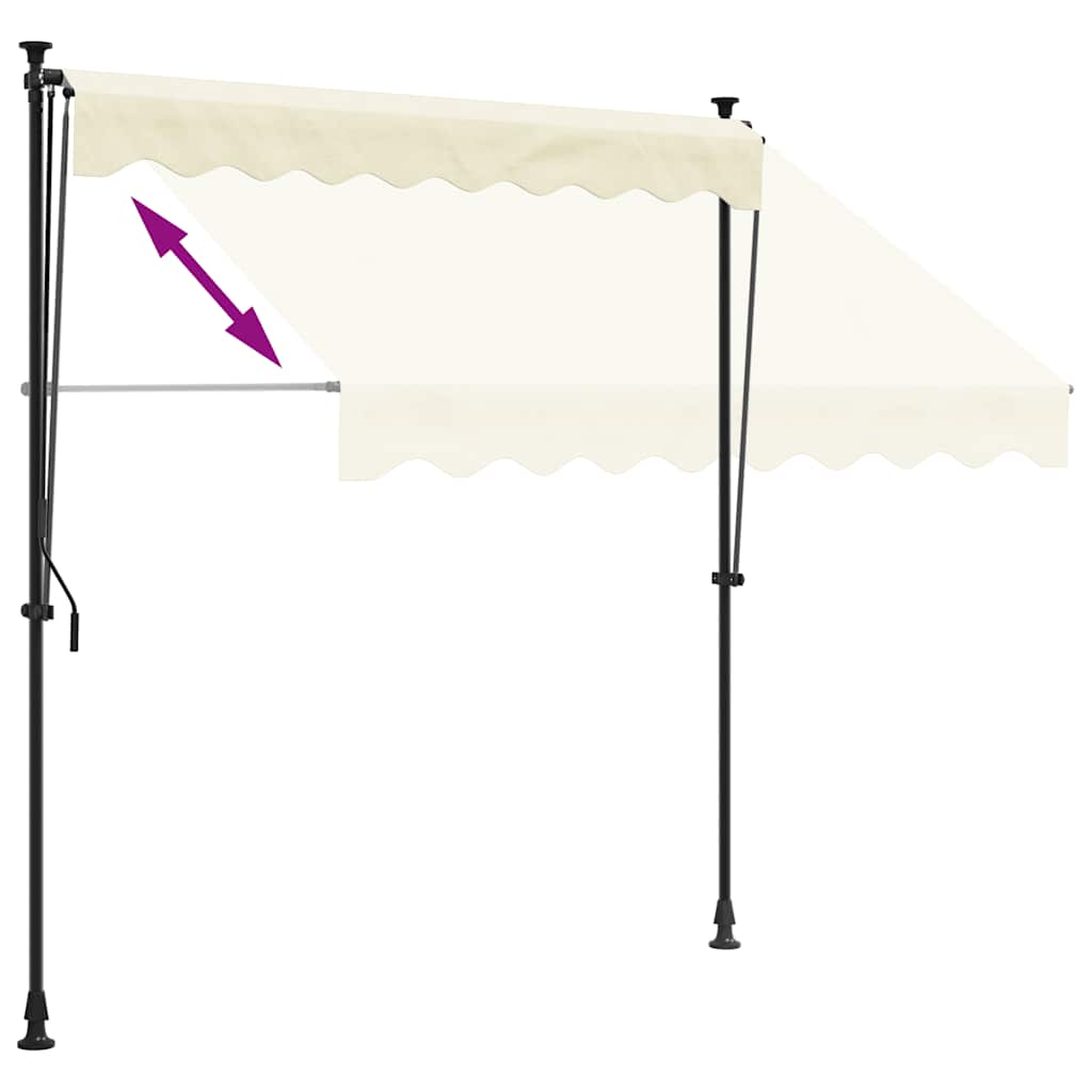 Tenda da Sole Retrattile Crema 250x150 cm in Tessuto e Acciaio