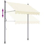 Tenda da Sole Retrattile Crema 250x150 cm in Tessuto e Acciaio
