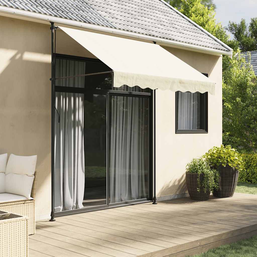 Tenda da Sole Retrattile Crema 250x150 cm in Tessuto e Acciaio