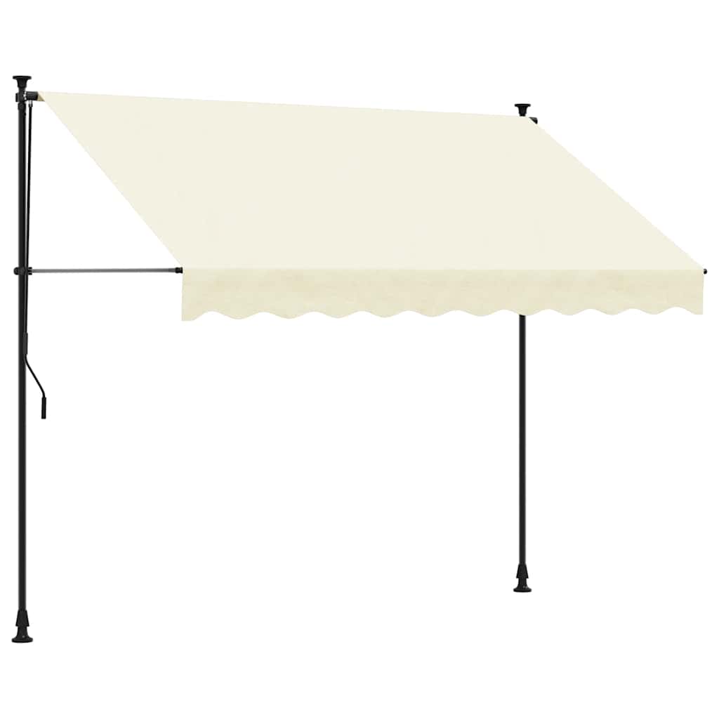 Tenda da Sole Retrattile Crema 300x150 cm in Tessuto e Acciaio