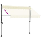 Tenda da Sole Retrattile Crema 300x150 cm in Tessuto e Acciaio