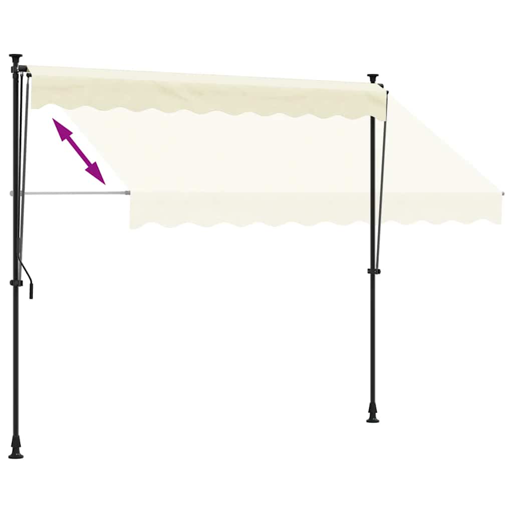 Tenda da Sole Retrattile Crema 300x150 cm in Tessuto e Acciaio