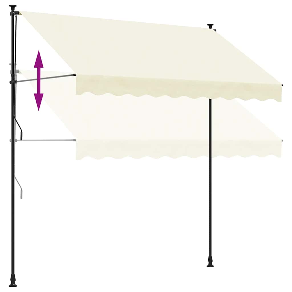 Tenda da Sole Retrattile Crema 300x150 cm in Tessuto e Acciaio