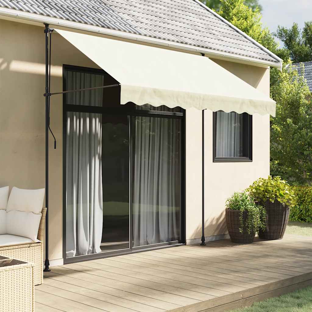 Tenda da Sole Retrattile Crema 300x150 cm in Tessuto e Acciaio