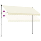 Tenda da Sole Retrattile Crema 350x150 cm in Tessuto e Acciaio