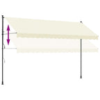 Tenda da Sole Retrattile Crema 400x150 cm in Tessuto e Acciaio