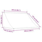 Tenda da Sole Retrattile Antracite 250x150 cm Tessuto e Acciaio