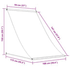 Tenda da Sole Retrattile Crema 100x150 cm in Tessuto e Acciaio