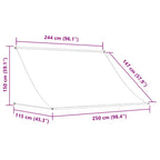 Tenda da Sole Retrattile Crema 250x150 cm in Tessuto e Acciaio