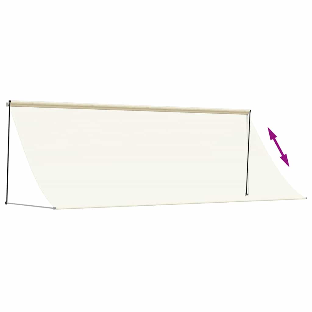 Tenda da Sole Retrattile Crema 350x150 cm in Tessuto e Acciaio