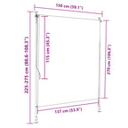 Tenda a Rullo Esterno Blu e Bianca 150x270cm Tessuto e Acciaio